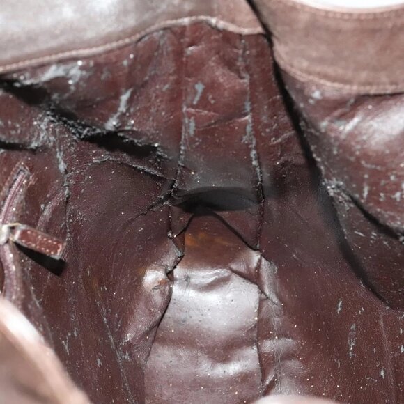 GUCCI Bamboo Shoulder Bag Leather 2way Brown Gold Auth 139168 - Picture 12 of 16